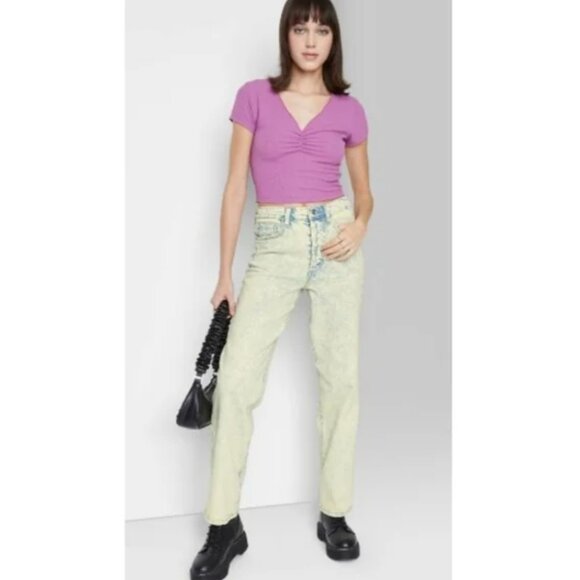 *Wild Fable Super High-Rise Acid Over-Dye Straight Jeans - Picture 4 of 10